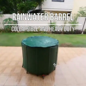 200L Large Rain Barrel Water Collector PVC Foldable Rain Barrel Folding Water Storage Tank with Cover Faucet For Courtyard Garden Watering System for Plants