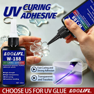 Loolifl W‑188Uv Curing Glue High‑Transparent Fast‑Drying Strong Adhesive Trace‑Less Seamless DIY Craft Glass Jewelry Repair Glue