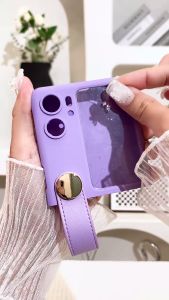 Case Leather Hand Strap OPPO N2 FLIP Full Body Layar Pelindung Kaca with Grip