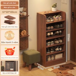 ZHUOHE | Giá Để Giày Gỗ Thật Đa Lớp Cho Khu Vực Nhỏ Ở Cổng Nhà