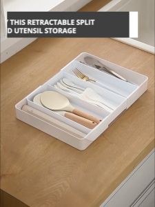 Multipurpose Kitchen Retractable Compartment Organizing Box Utensil Cutlery Holder Space Saving Organizer Kitchen Drawer
