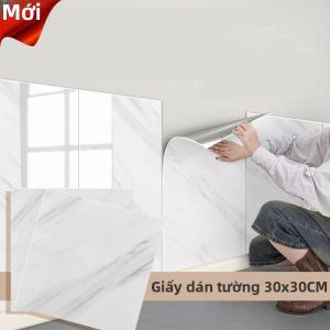 Miếng Dán Tường Giả Đá Cẩm Thạch Tự Dính DIY 30x30CM Tấm PVC Tự Dính Phong Cách Châu Âu Trang Trí Nhà Cửa