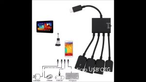 Cáp OTG ra 3 cổng USB hỗ trợ sạc nguồn cho Smartphone Android