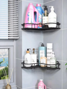 No-Drill Bathroom Corner Shelf