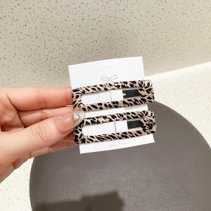 Elegant Simple Leopard Print Hair Clips Bangs Side Part Back Hair Accessories Hair Decorations Clamp Stylish Hairpins