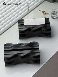 Hộp Đựng Khăn Giấy Sáng Tạo Cao Cấp Màu Đen Trang Trí Phòng Khách Thanh Lịch Bằng Nhựa Trang Trí Nhà Cửa Phong Cách Sang Trọng