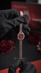 Jam Tangan Wanita Alexandre Christie Passion AC 2B72 LHBRGRE Sapphire Red Dial Rose Gold Stainless Steel Strap