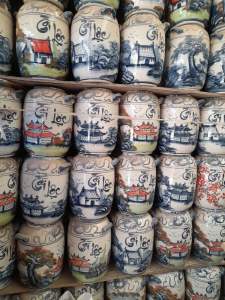 Thùng gốm đựng gạo sứ Bát tràng 2 quai đựng 8 kg gạo