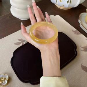 Natural Yellow Dragon Jade Bracelet Jinsi Jade Jade Bracelet Son Niche Style Jade Bracelet Womens Semi-Landscape Osmanthus Ferment Bracelet to Give Mom