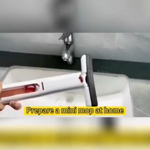 SIMPLE.Jไม้ถูพื้นขนาดเล็ก Mini Mop ไม่ต้องบีบด้วยมือ มินิม๊อบ ไม้ถูพื้น ดูดซับน้ําได้ดี สําหรับทําคว พกพาง่าย สําหรับทําความสะอาดกระจก หน้าต่าง โต๊ะ ห้องค