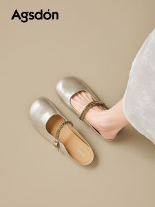 Agsdon | Womens Winter Flat Slip-on Closed-toe Mary Jane Mules