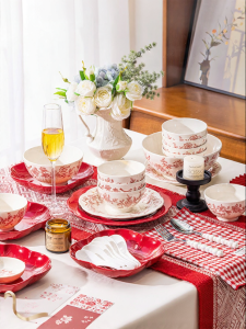 JINGDITAOCI | Bộ Đồ Dùng Bàn Gốm Quà Cưới
