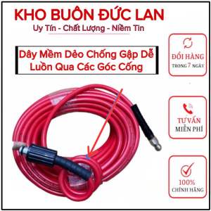Cuộn Dây Thông Tắc Cống Bằng Áp Lực Nước Máy Rửa Xe Chuẩn Ren 22mm