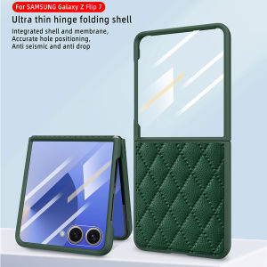สำหรับ Samsung Galaxy Z Flip 7เคส [ใช้ได้กับชาร์จไร้สาย] [ป้องกันบานพับ] [อุปกรณ์ป้องกันหน้าจอ] เคสครอบโทรศัพท์หนังกันกระแทกสำหรับผู้หญิงผู้ชายผู้หญิงเคสฝาพับ7 Fe เคสฝาพับ6เคส Z Flip 5