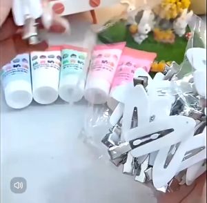 DIY Hair Clip Cartoon Glue Hair Accessories No Line For Hair Sempit Rambut Hand Made Hair Clips Pin Rambut手工制作卡通无痕发夹