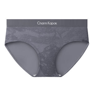 CharmKapok Ladies Cotton Underwear Antibacterial Breathable Sports Printed Mid-Waist Triangle Shorts Comfortable Briefs