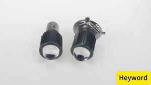 Heyword H4 H6 BA20D LED Motorcycle Headlight Dual Color White Yellow Hi Lo Beam Lens Fog Lamp for Motobike Scooter Running Light