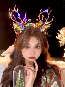 🔥IVY Forest Style Headdress Creative Christmas Headband Luminous Antlers Headband