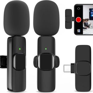 Wireless Lavalier Microphone for iPhone 17&16&15 Series and Android USB-C Lapel Mini Mics for Recording Vlog Facebook Live Mic