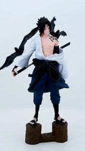 [CÓ HỘP MÀU] - Mô hình SASUKE 2 quạ - đế gỗ. Mô hình Naruto