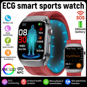 LIGE | LIGE New ECG Smart Watch Air Pump Airbag Strap SpO2 Heart Rate Sleep Monitor 1.43"AMOLED Health Smart Bracelet For Parents Gifts