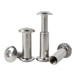 GUWANJI | 304 Stainless Steel Round Head Internal Hex Drive Interlocking Nut Plate Rivet Pair Connecting Bolts