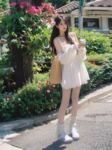 Spring White Strapless Dress Womens Summer 2025 New Waist-cinching Slimming Princess Short Skirt Korean Style Commute