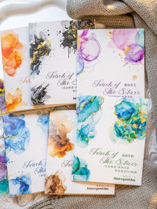 สติกเกอร์ตกแต่ง PET วันที่สวยงาม ลายดาว ทองแดงประดับหนังสือบันทึกสีฝังฝ้า เรียบหรู อ่อนๆ สีสันสดใส โปร่งใส