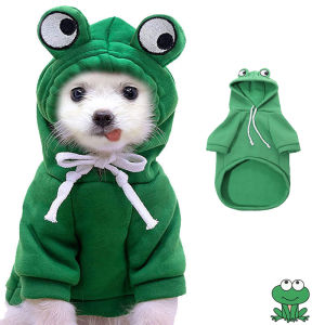 Dễ thương ếch Áo liền mũ cho chó lông cừu quần áo thú cưng trang phục cosplay cho chó và mèo