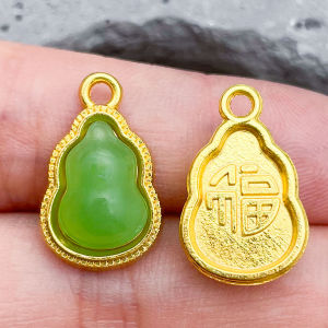 Mặt Dây Chuyền Hợp Kim Ngọc Bích Phong Cách Trung Hoa Mới Vòng Tay Vòng Cổ Phụ Kiện Trang Sức Thủ Công DIY Khóa an Toàn Dầu Chảy