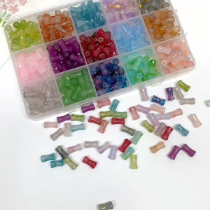 20 Buah Manik Kristal Glass Bambu 12mm Warna-Warni untuk Aksesori DIY Gelang Kalung Gantungan Kunci