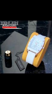 HENLEIN Jam Tangan Wanita Original Bergaransi Bentuk Oval Model Elegan Tali Silikon HW-6003 Peach