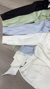 SV 6367 - Poshe Tied Shirt | Silvervogue | Atasan Katun Silk Pakaian Kasual Wanita