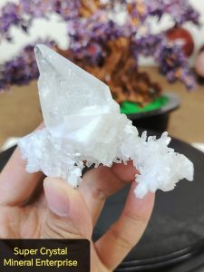Natural Collection Calcite with White Quartz Crystal Cluster Ornament C01