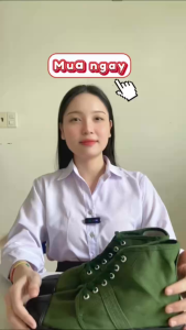 [HCM] Giày vải xanh lá bảo hộ lao động cao cổ - đế cao su