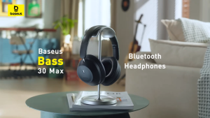 Baseus Bass 30 Max Wireless Bluetooth -30dB Passive Noise Cancellation Headphone With 2 ENC Mics Powerful Bass 50Hrs Long Battery Adjustable Soft Foldable Earcups