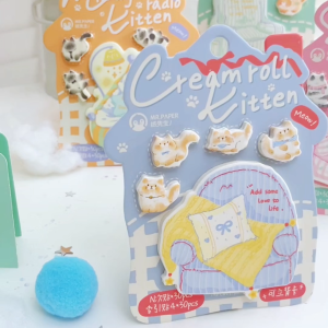 *AUG DEALS* INS Fluffy Meow House Cute Kitten Cat Sticky Notes Set Index Memo Tabs Journal Decorations Student School Office