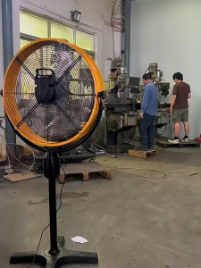 Midea PH Industrial Pedestal Fan Heavy Duty Copper Motor 5 Aluminum Blades for Shop Garage Workshop