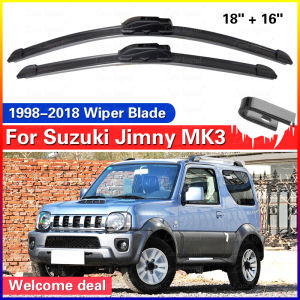 Car Wiper Front Wiper Blades For Suzuki Jimny MK3 1998-2018 1999 2000 2001 Windshield Windscreen Window Rain Brush 18"+16"
