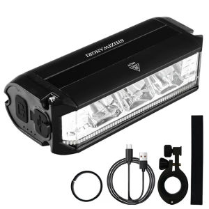 SHIZIWANGRI | Bicycle Front Light Type-C Rechargeable Flashlight 2000mAh Warning Light TMB Mountain Road Road Cycling Lamp