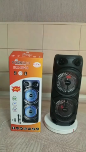 Audiobop Double 8INCH Super Bass Portable Wireless Bluetooth Speaker bk-8813 With Free Mic