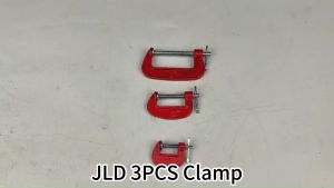 JLD 3Pack G Clip 1/2/3 Inch Cast Iron T-handle C-Clamps For Woodworking Welding Building Automotive
