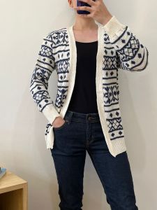 ●ECLAIRE● 0IS Cardigan Kardigan Outer Luaran Knit Rajut Motif etnik tribal Kasual Casual Santai Kerja
