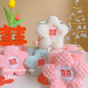 Wedding Favor Flower Towel Coral Fleece Maid of Honor Towel Engagement Return Gift Knitted Fabric Celebration Supplies