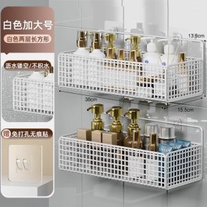Giá Treo Tường Bằng Sắt Cho Phòng Tắm Nhà Bếp Giá Để Đồ Không Cần Đục Lỗ Thiết Kế Đơn Giản Tương Thích Với Mọi Không Gian
