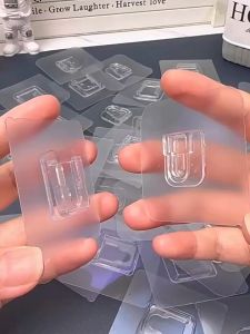 20/40Pairs Transparent Double-Sided Adhesive Wall Hooks Invisible No Punching Buckle Hook Wall Mounted Bathroom Waterproof Adhesive Hook Self Adhesive Power Strip Fixator Wall Hanger Suction Cup Sucker Hook