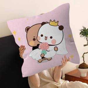 Bear Cartoon Kawaii D-Dudu B-Bubu Personalized picture text home decorative pillows Household Gifts 45x45cm
