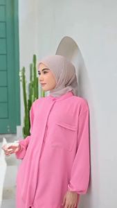Set Adina Setelan Wanita One Set Kekinian Pajamas Terbaru Crinkle Premium Adem