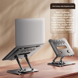 YZ | Aluminum Laptop Stand with Cooling 360° Rotation Height Adjustment and Portable Design