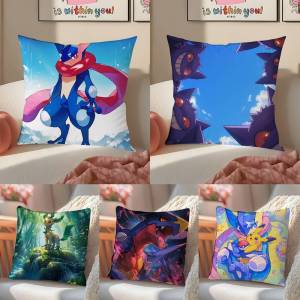 Bandai | Pokemon Squirtle Anime Plush Pillow Cover Soft Short Plush Cushion Cover For Sofa Bedroom Home Decor Gift Decoration